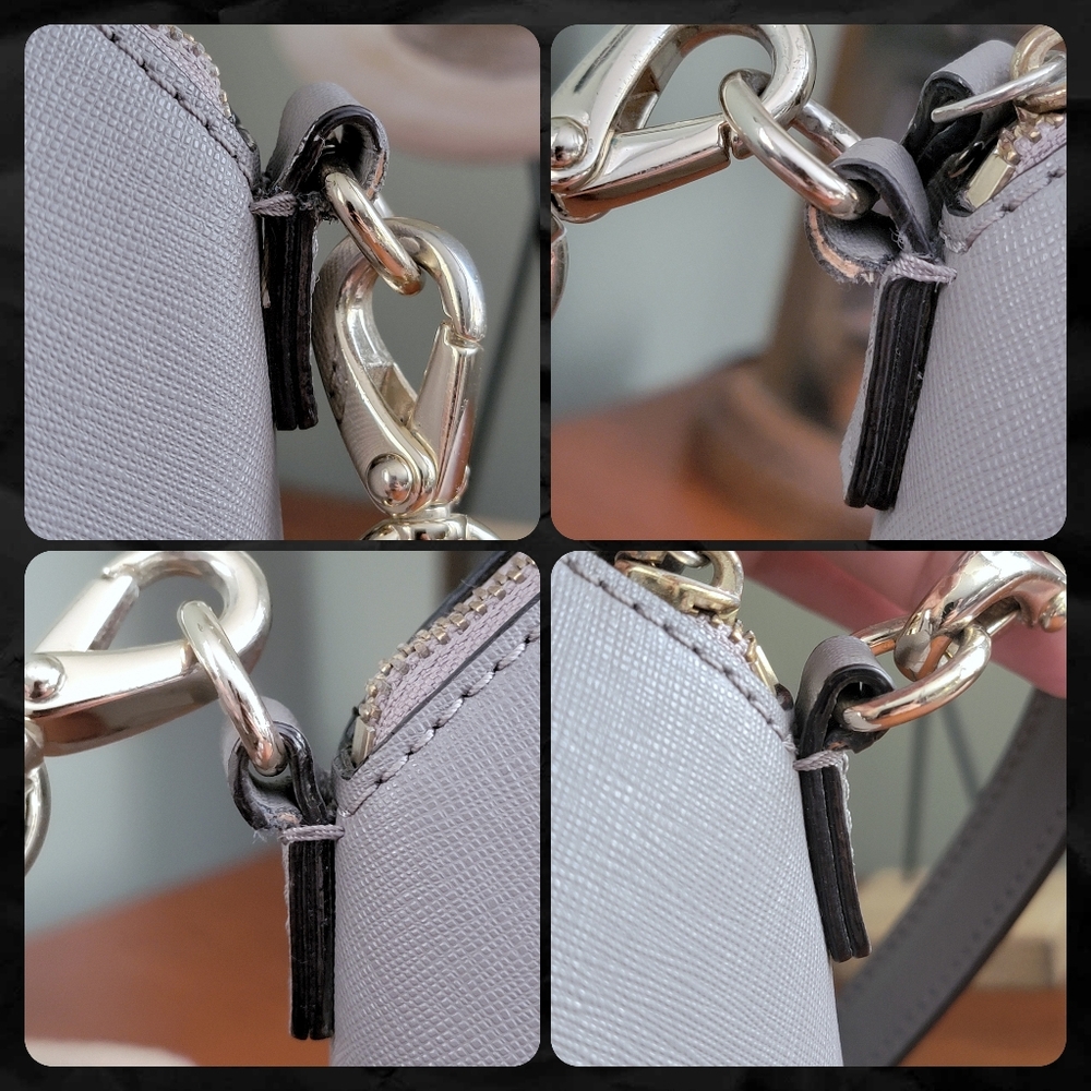 Kate Spade WKRU4878 Tilden Place Satchel Gray Saffiano Leather Crossbody Bag - Picture 13 of 16